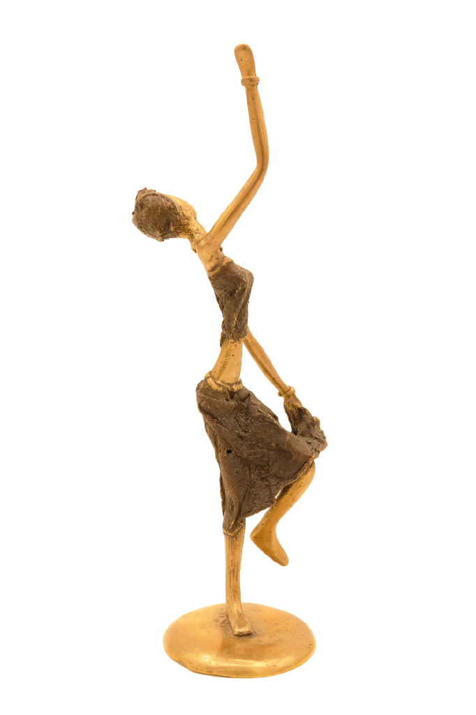 Estatua de una Mujer Bailando Mano Hacia Arriba (Bronce)