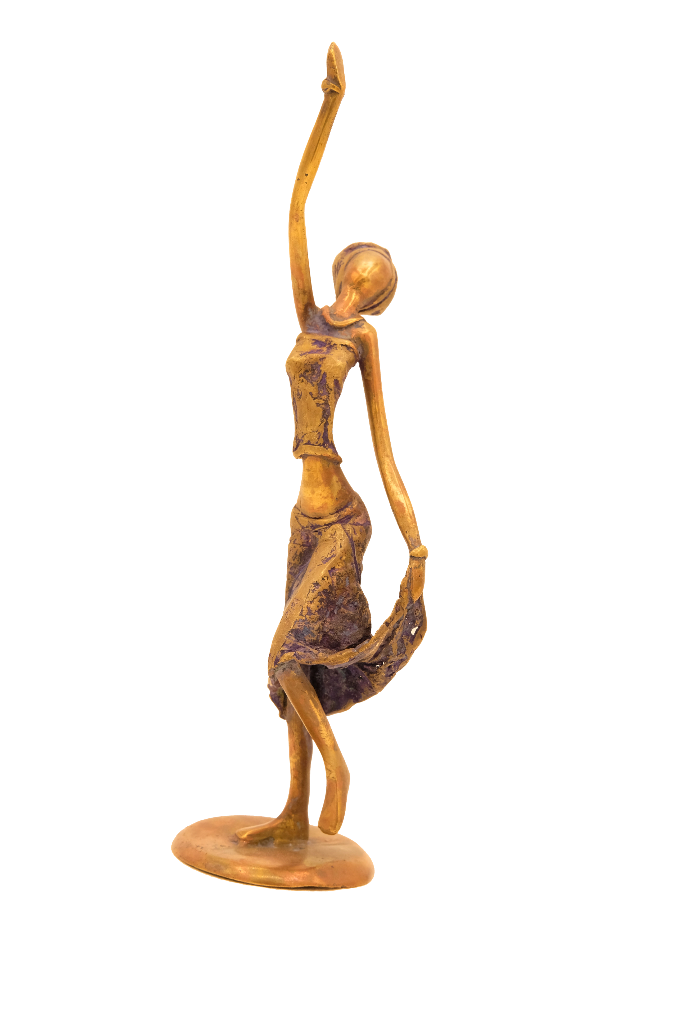 Estatua de una Mujer Bailando Mano Hacia Arriba (Bronce)